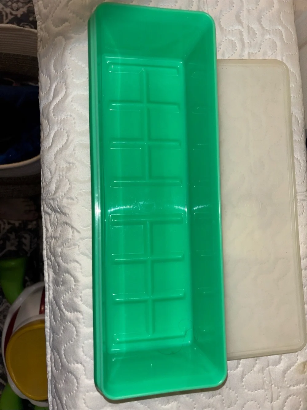 Tupperware Mint Green Slim Rectangular Tray